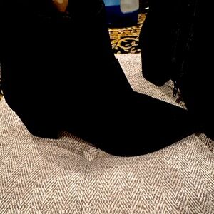 Black suede Vaneli ankle booties mint condition